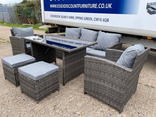 SFS020 – Dark Grey Rattan 7 Seater Sofa Dining Set