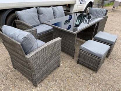 SFS020 – Dark Grey Rattan 7 Seater Sofa Dining Set