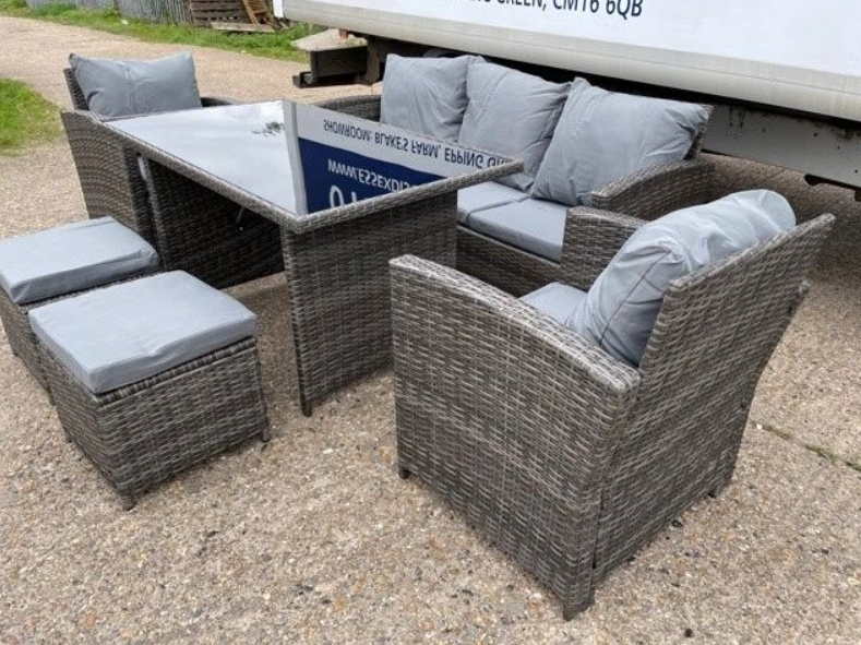 SFS020 – Dark Grey Rattan 7 Seater Sofa Dining Set