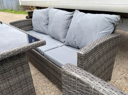 SFS020 – Dark Grey Rattan 7 Seater Sofa Dining Set