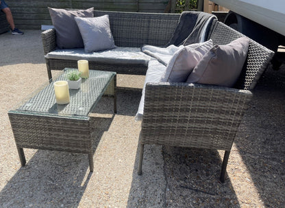 SFS076 – Mixed Grey Rattan Corner Lounge Set