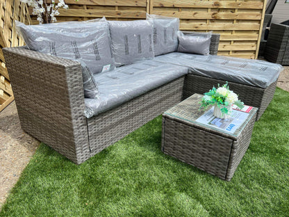 SS01 – Mixed Grey Rattan Corner Chaise Set