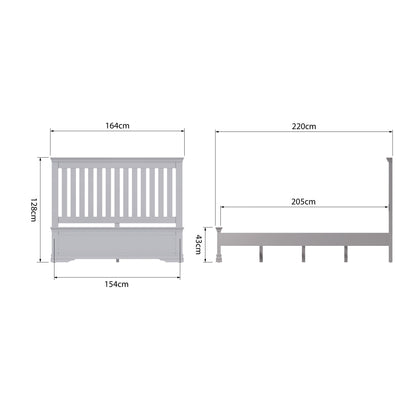 SW Light Grey Wooden Bed Frame