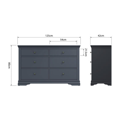 SW 6 Drawer Chest Midnight Grey