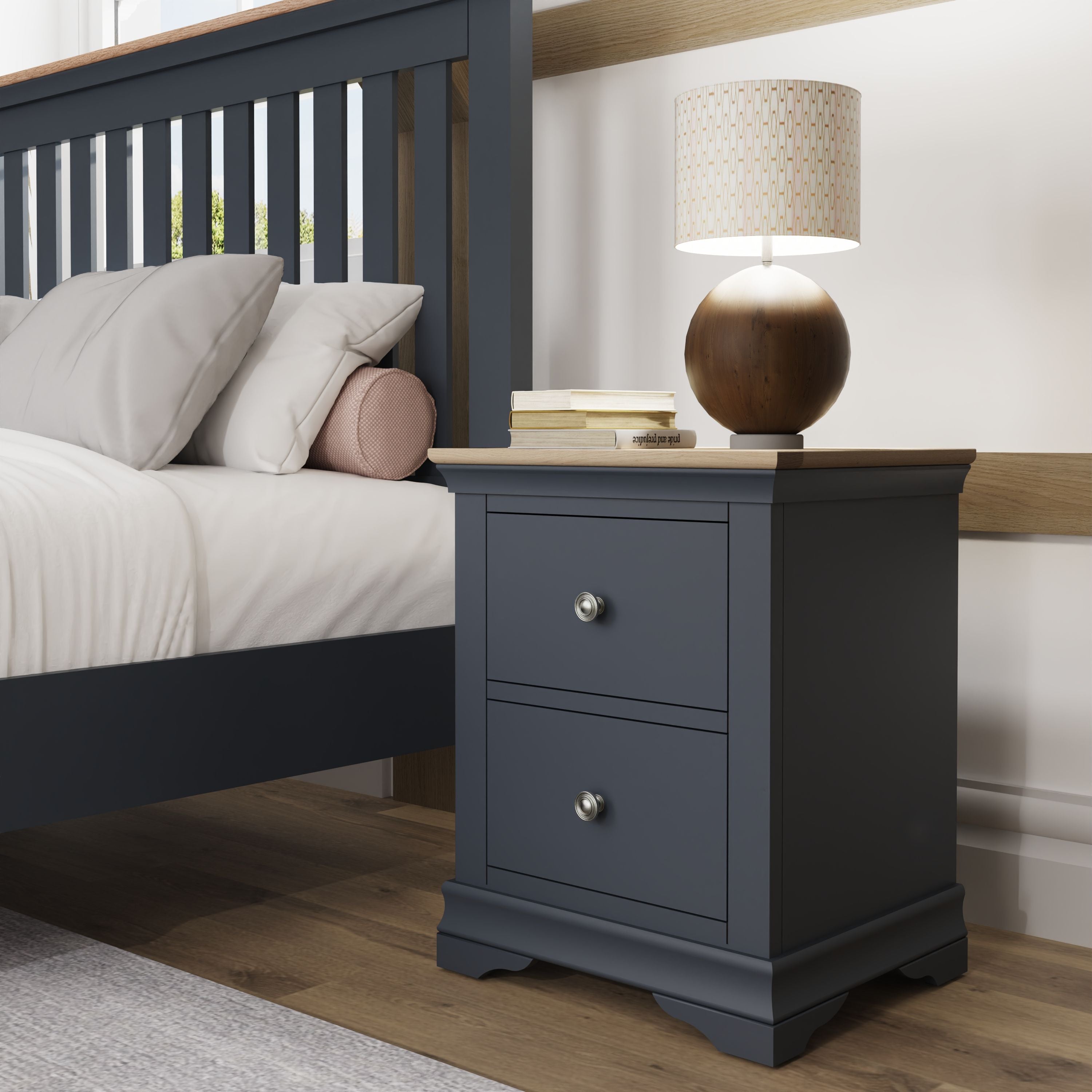 SWO Large Bedside Cabinet Midnight Grey – Essex Discount Furniture