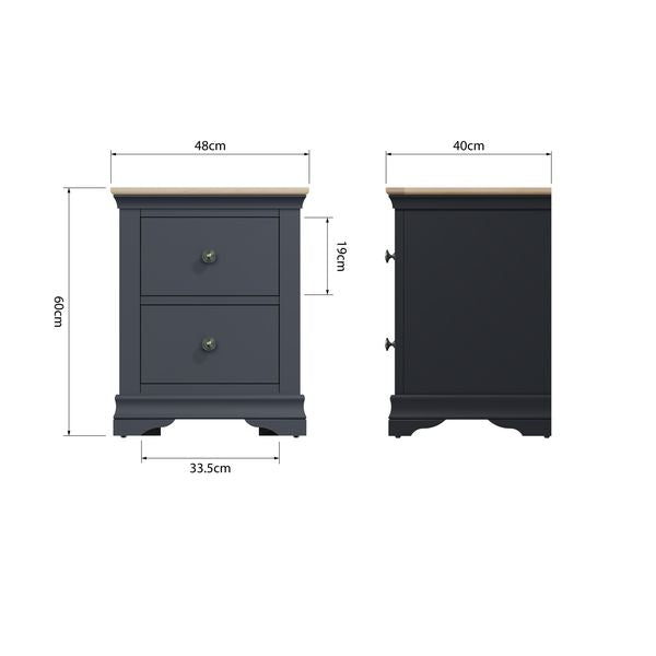 SWO Large Bedside Cabinet Midnight Grey