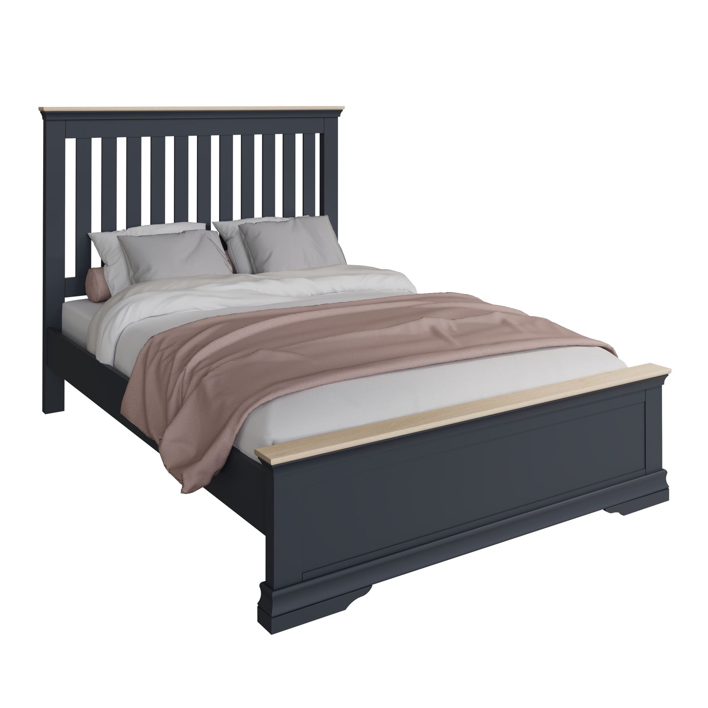 SWO Midnight Grey Wooden Bed Frame
