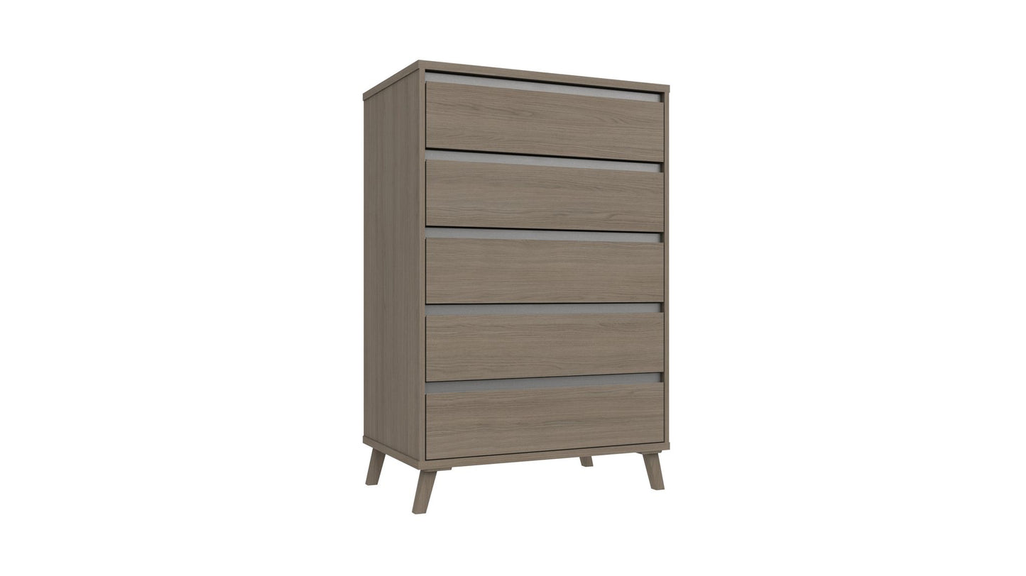 Tamar 5 Drawer Chest GREY OAK
