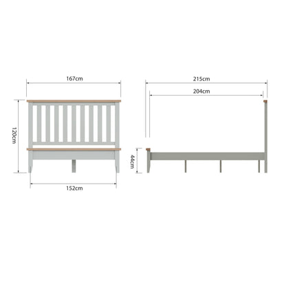 TT Grey Wooden Bed Frame