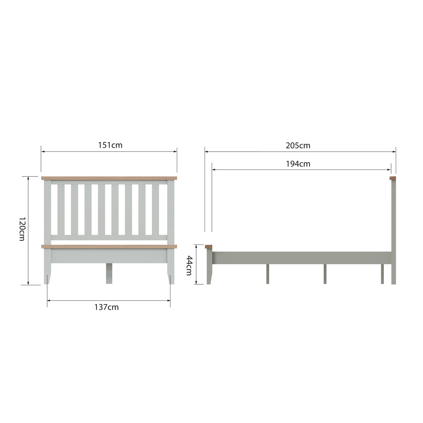 TT Grey Wooden Bed Frame