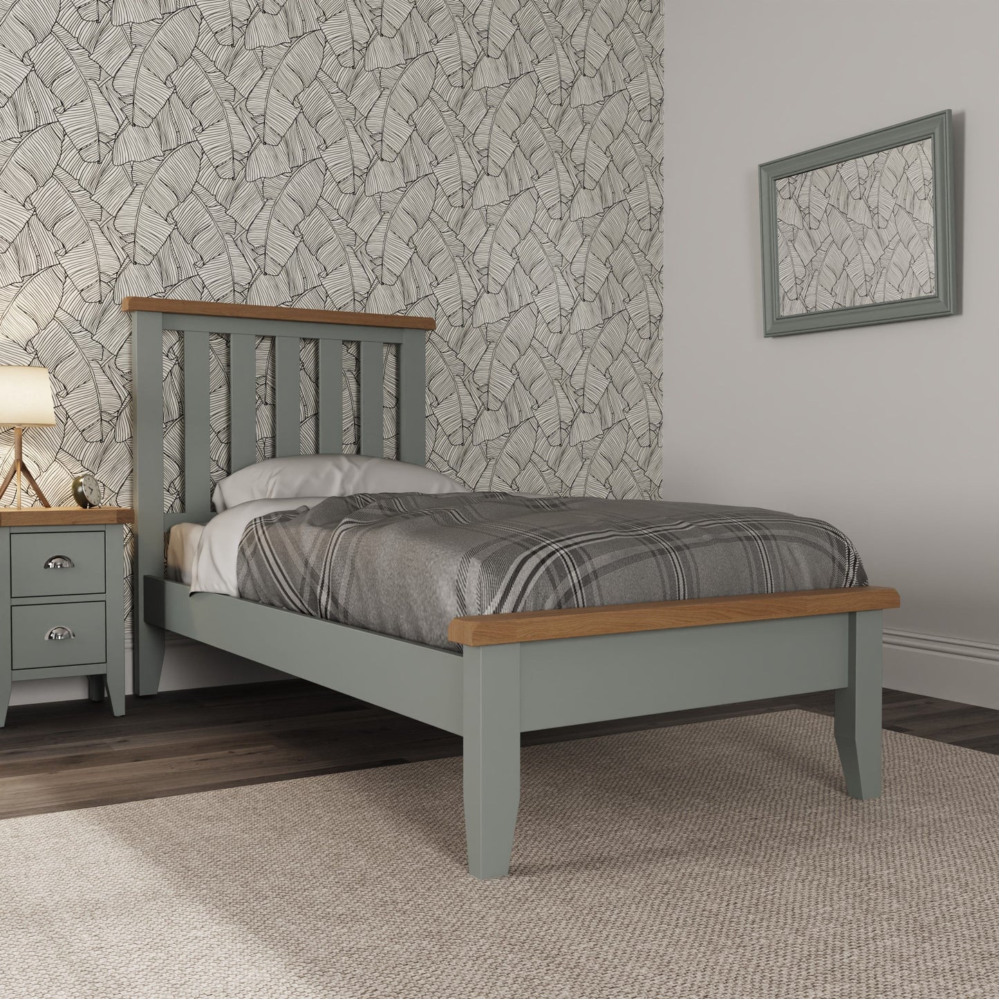 TT Grey Wooden Bed Frame