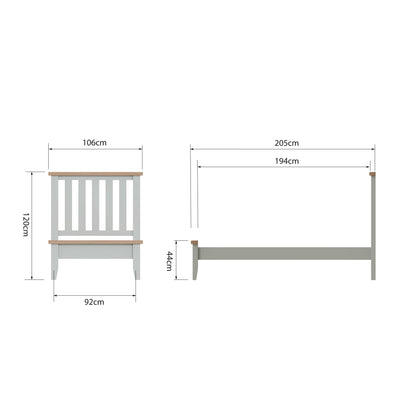 TT Grey Wooden Bed Frame