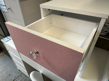 White & Pink One Drawer Bedside