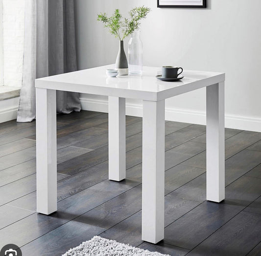 White Gloss Square Dining Table