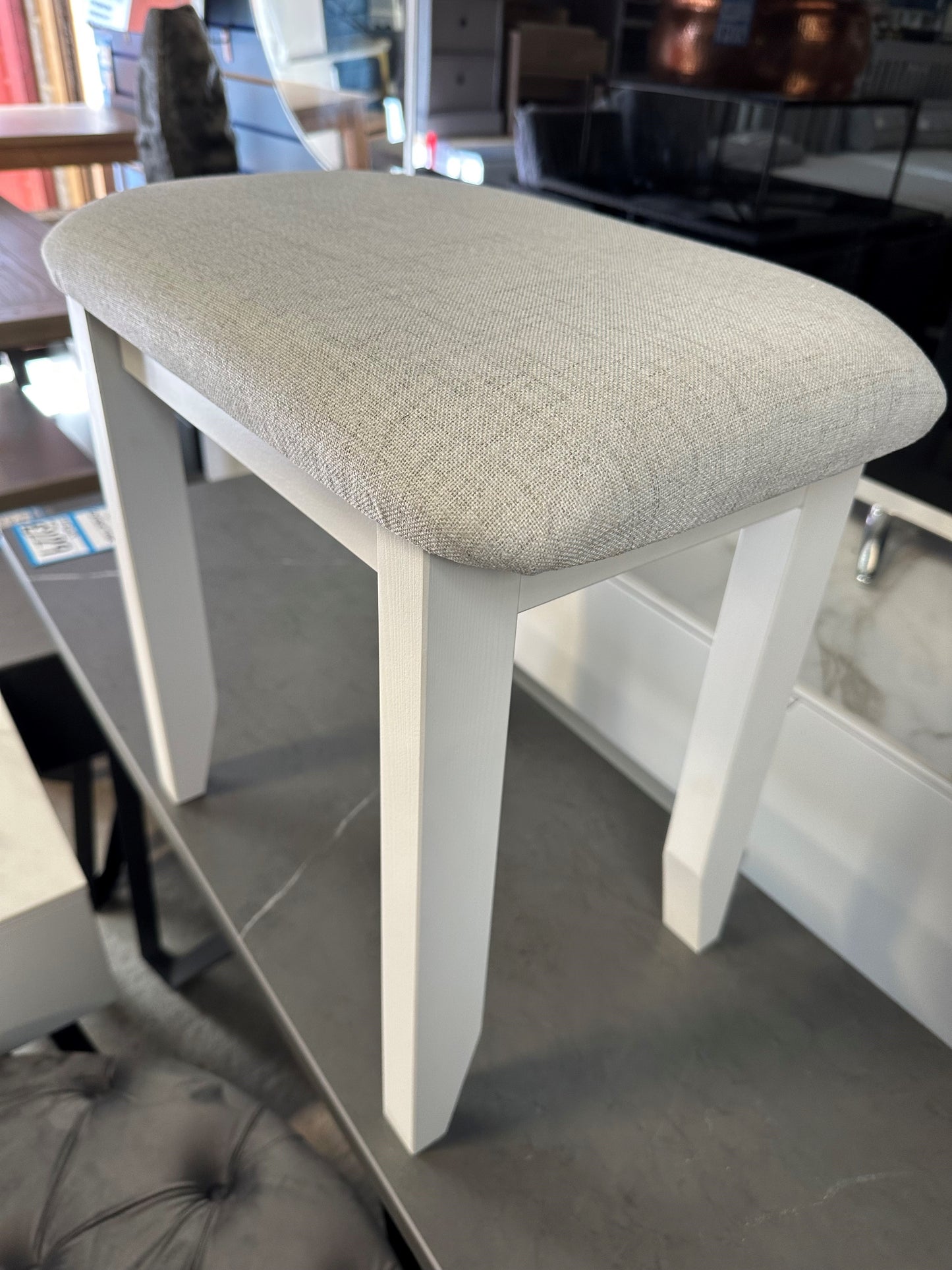 White Padded Stool