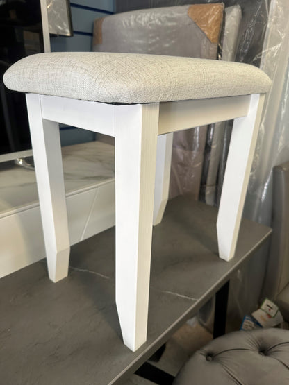 White Padded Stool